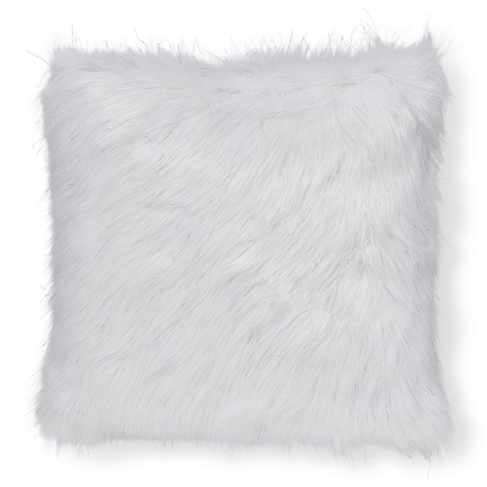 faux fur white cushion