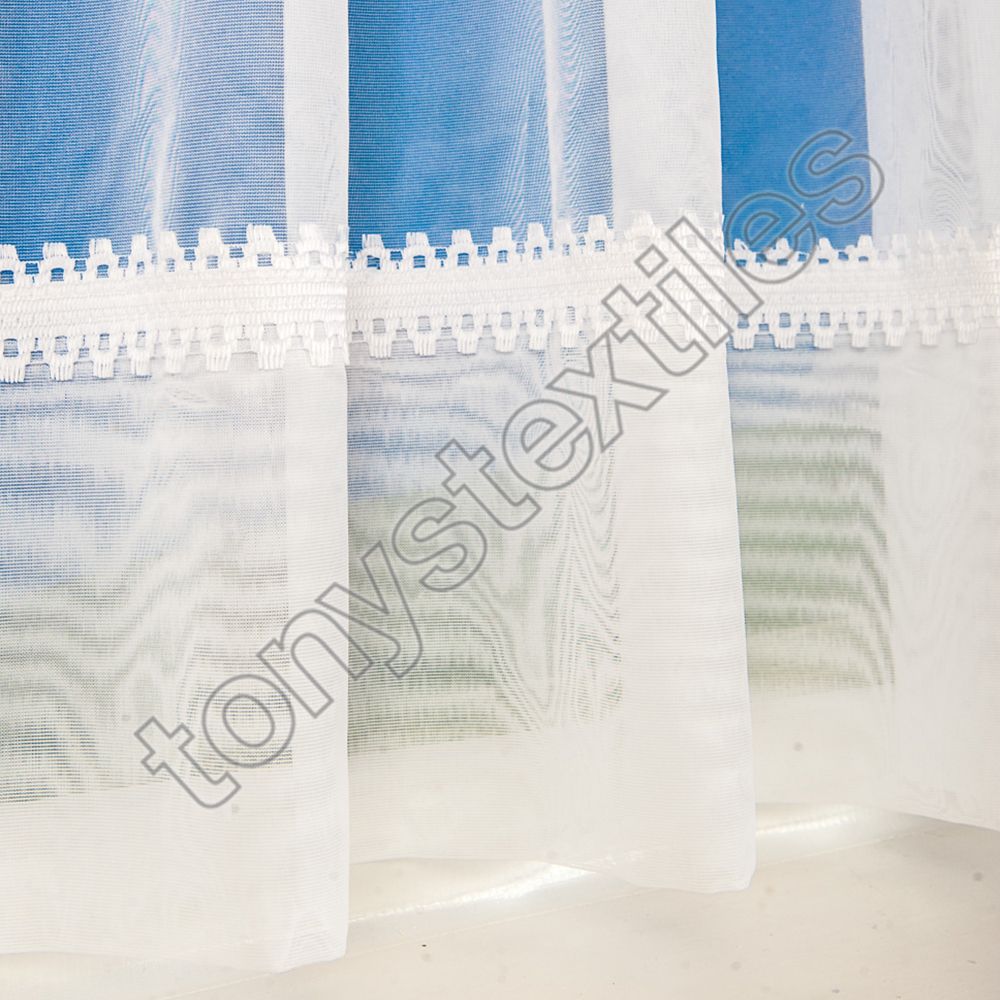 Luxury Quality White/Cream Net Curtains - Sold By The Metre Slot Top