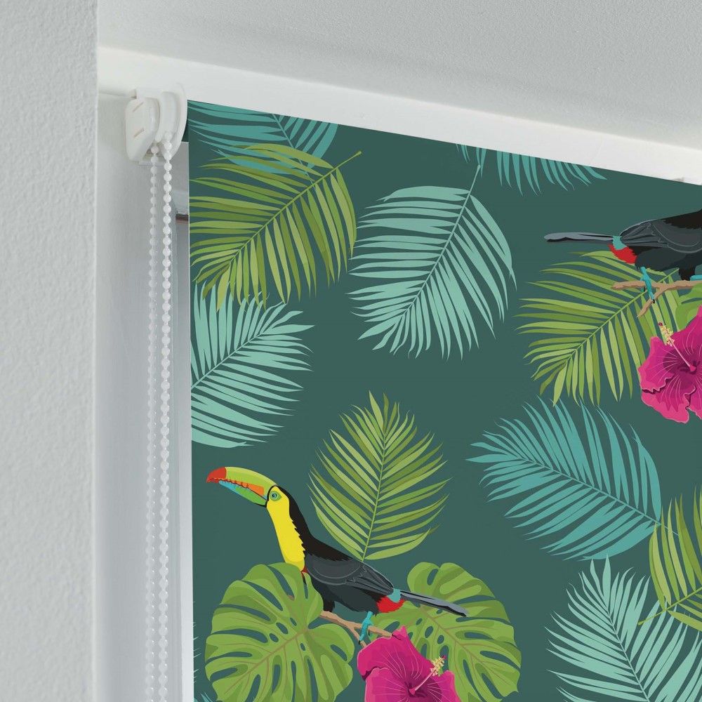 Multi Naopi Tropical Leaf Roller Blind 60cm Wide x 180cm Drop Home