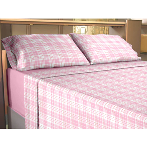 100 Cotton Flannelette Pink Sheet Set Thermal Check Tonys Textiles 