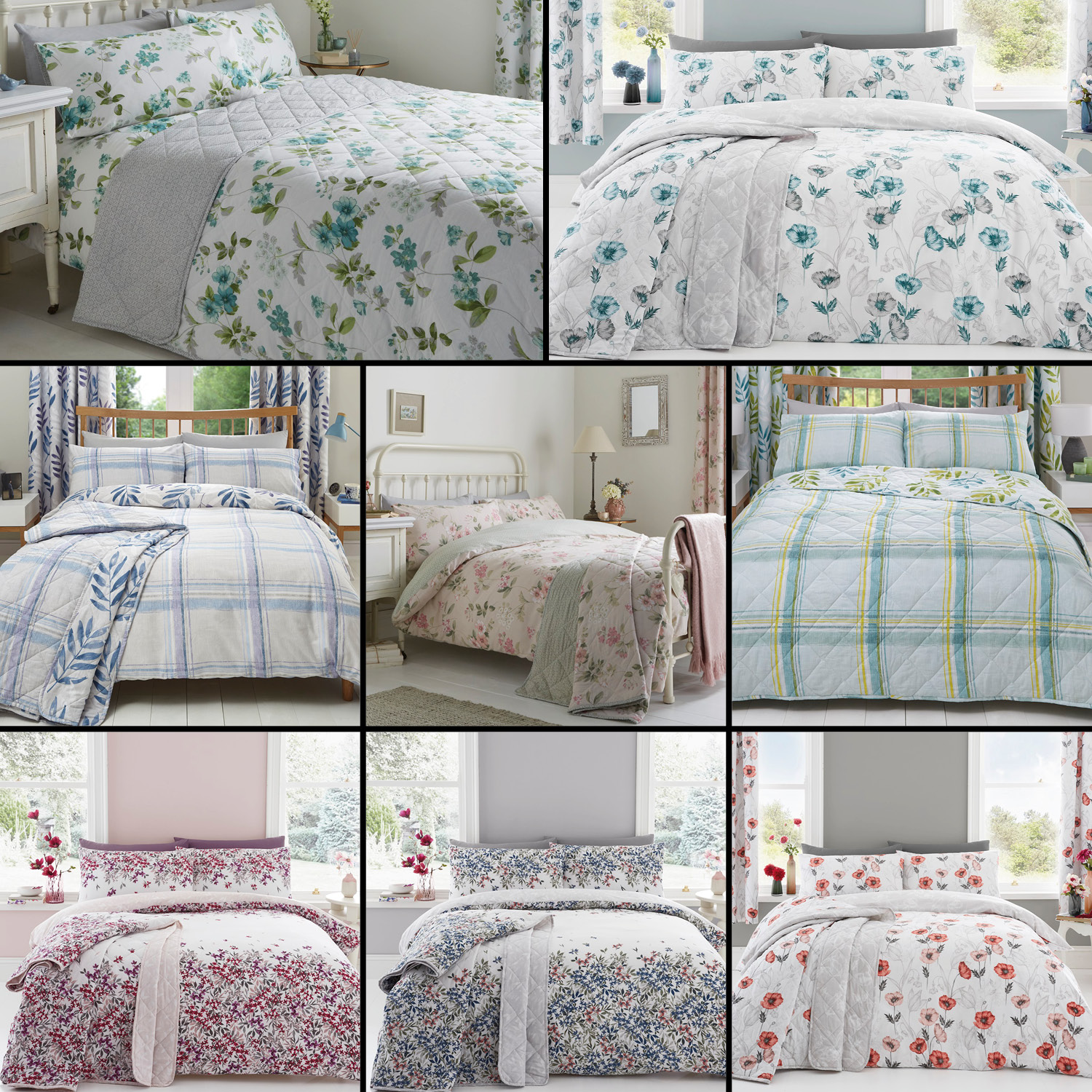 Floral Duvet Bedding Quilt Cover Sets Red Blue Green Multi Ebay