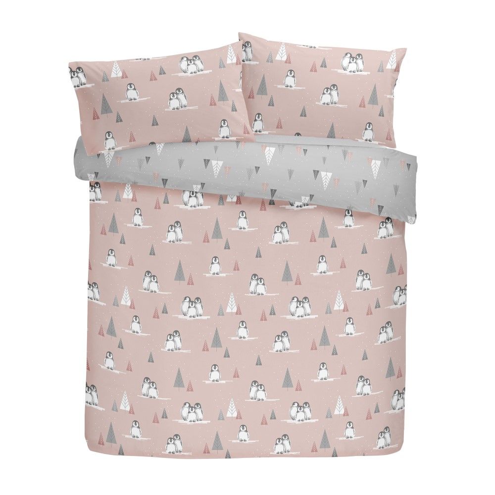 Fluffy Penguins Christmas 100 Brushed Cotton Duvet Cover