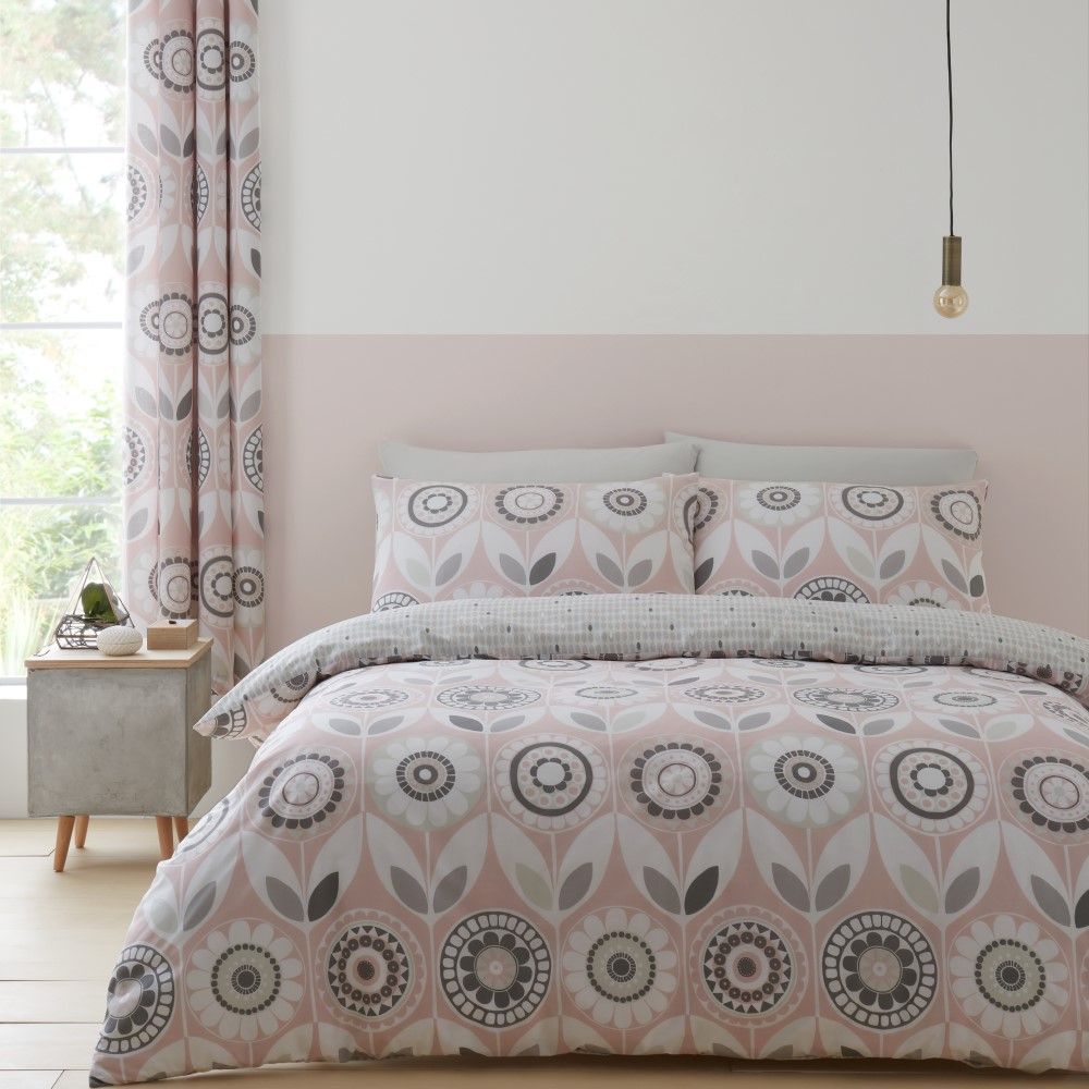 Catherine Lansfield Annika Floral Duvet Cover Set Pink