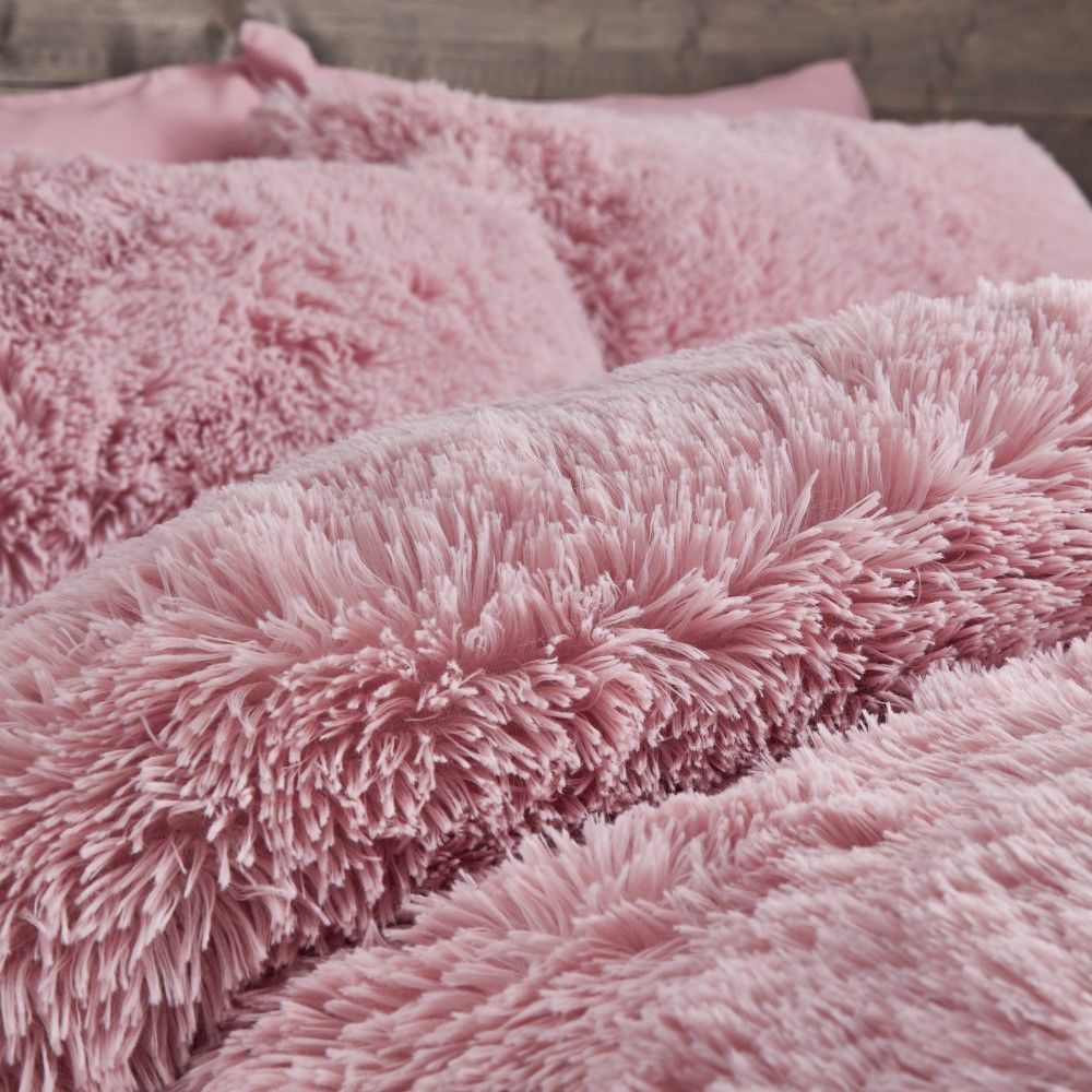 Catherine Lansfield Cuddly Duvet Cover Set Blush Pink