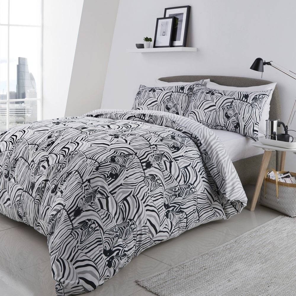 grey pattern duvet set