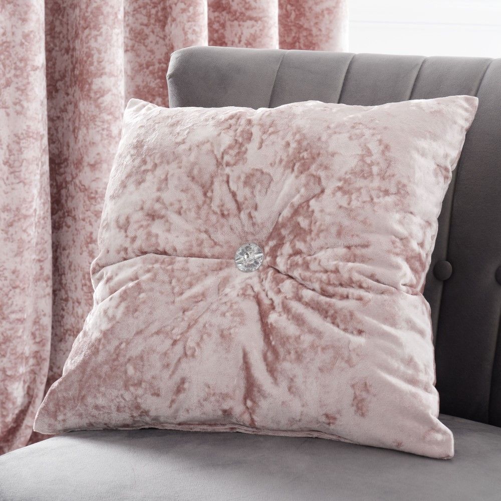 blush pink velvet cushions