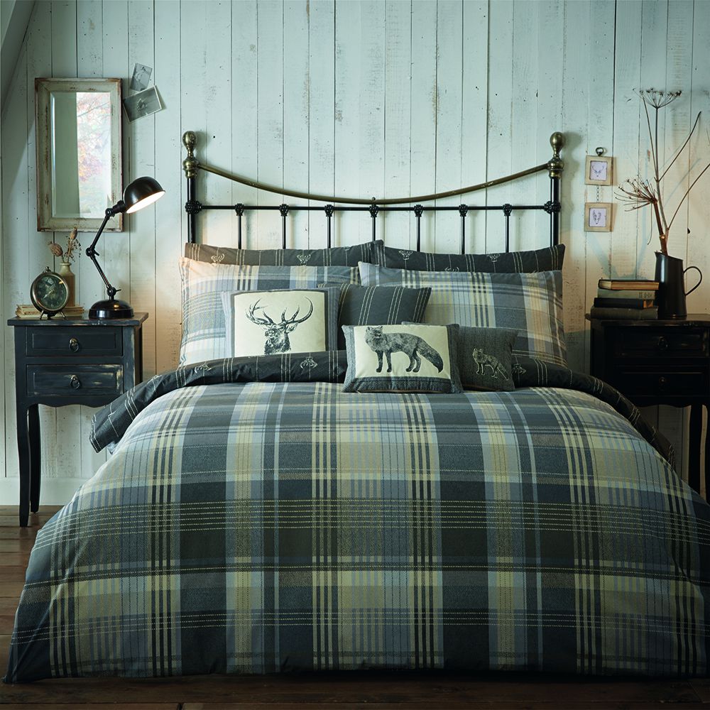 Connolly Check Duvet Cover Set Charcoal Grey Tonys Textiles