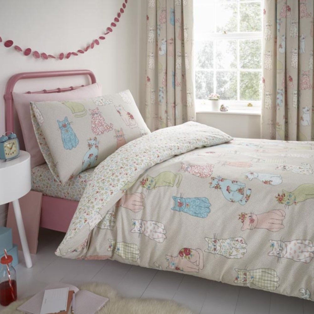 Cheeky Cats Kids Duvet Cover Set Multi Tonys Textiles