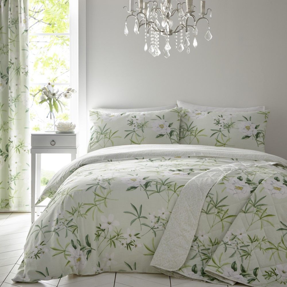 green floral duvet set