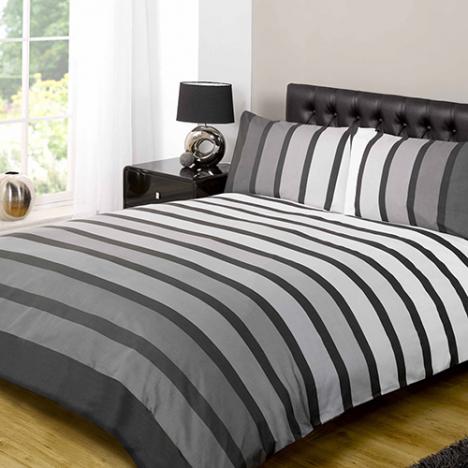 Striped | Black | Duvet Cover | Tony's Textiles | Tonys Textiles