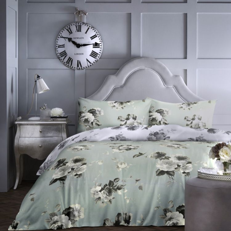 Charlotte Floral Duvet Cover Set Duck Egg Blue Tonys Textiles 