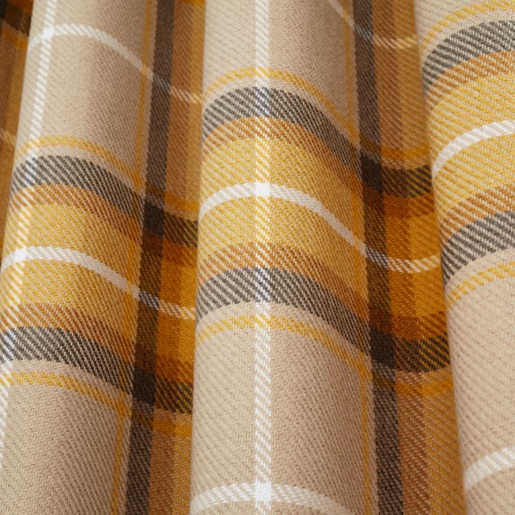 Catherine Lansfield | Brushed Heritage Check | Eyelet Curtains | Ochre ...
