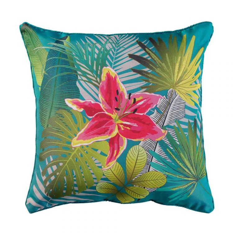 Tropical Flower Printed | Cushion with Piping | Multi | Tonys Textiles