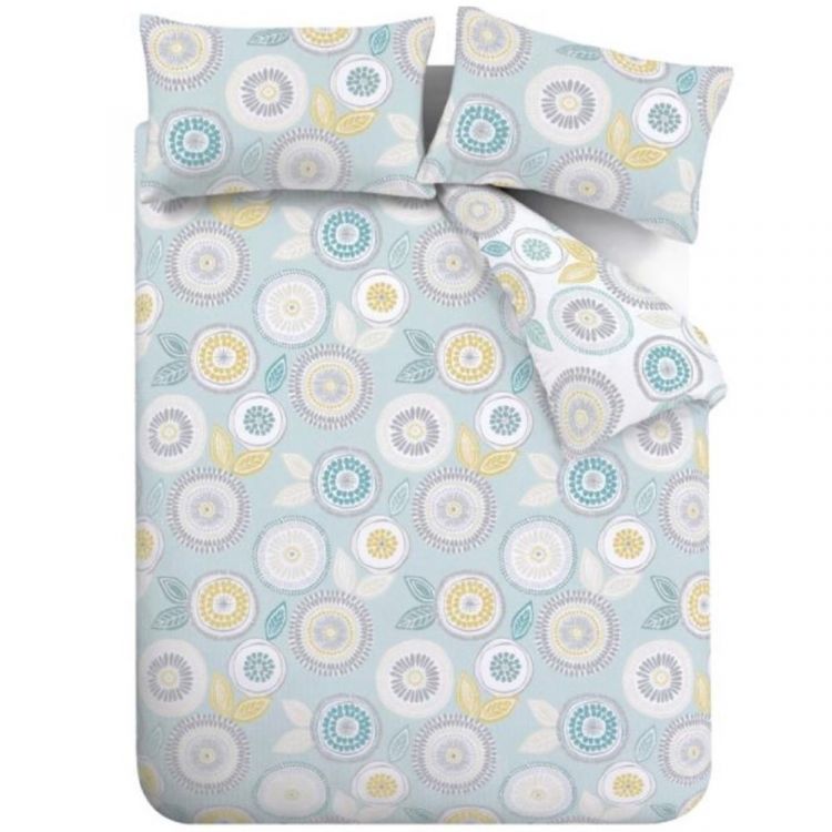 Catherine Lansfield Anja Floral Duvet Cover Set Duck Egg Blue Tonys Textiles 