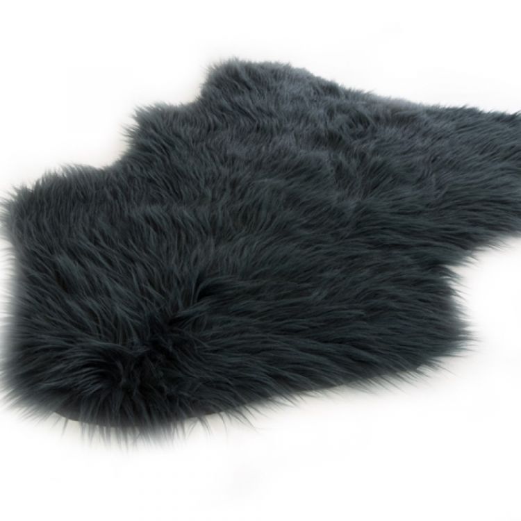 Luxurious Faux Fur Rug | Black | Tonys Textiles