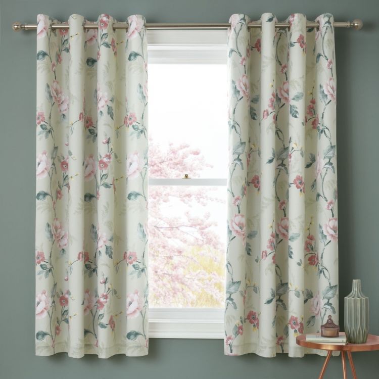 Catherine Lansfield | Floral Trail | Fully Lined | Eyelet | Curtains ...