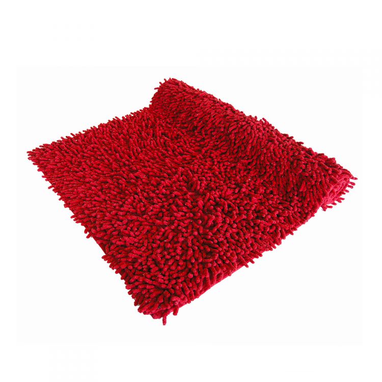 Luxury Sparkle 100% Cotton Chenille Rug/Bath Mat Red | Tonys Textiles