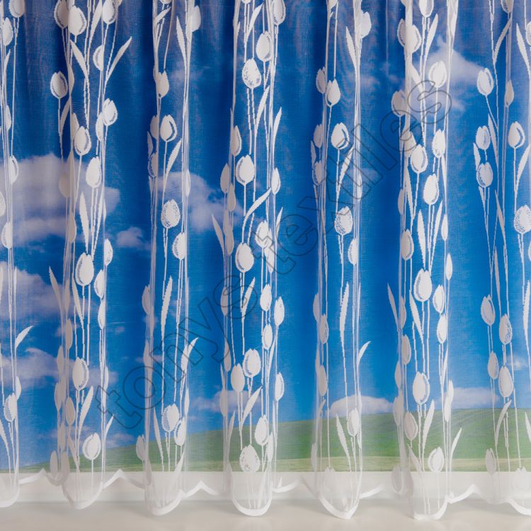 Tulip Trail | Net Curtain | White | | Tonys Textiles