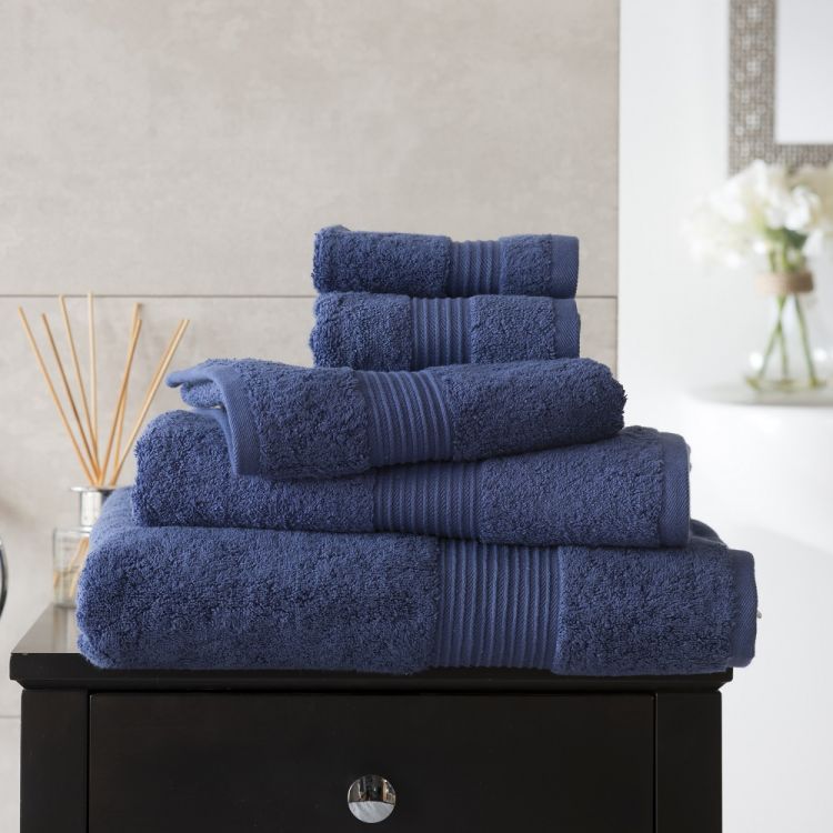 Bliss Pima | 100% Cotton | 650gsm | Bathroom Towel | Denim ...