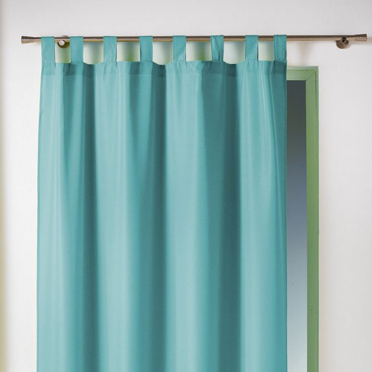 Essentiel | Plain | Tab Top | Curtain Panel |Turquoise Blue | Tonys ...