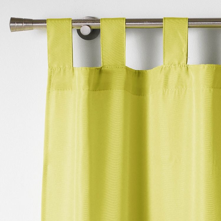Essentiel | Plain | Tab Top | Curtain Panel |Lime Green | Tonys Textiles