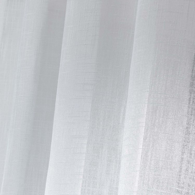 Haltona | Woven | Linen Effect | Ring Top | Voile Curtain Panel | White ...