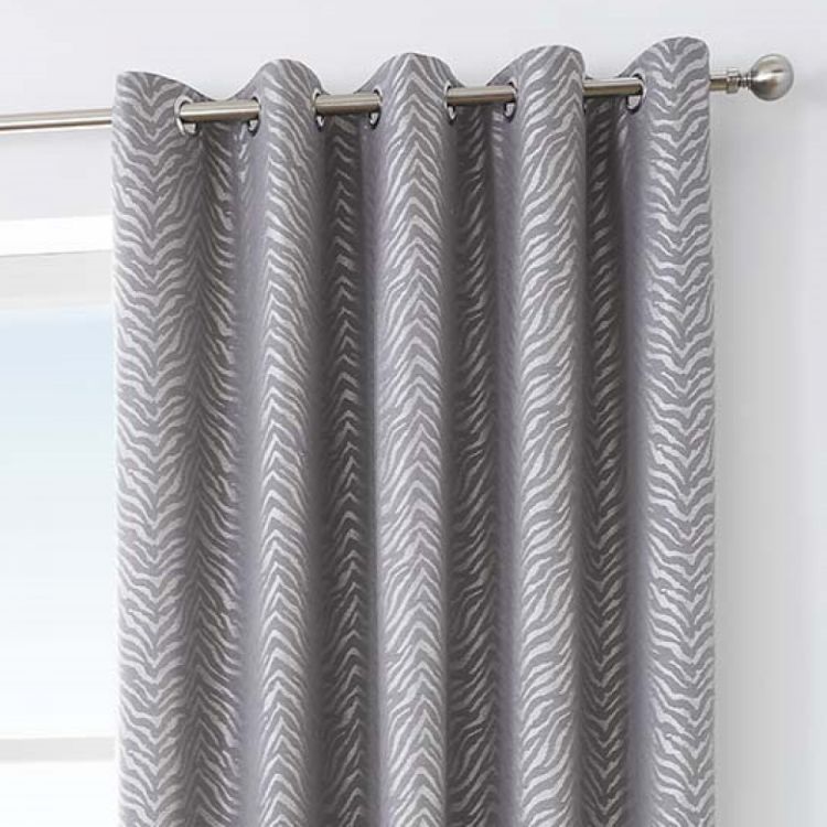 Africa | Textured | Fully Lined | Eyelet Curtains | Graphite Grey ...