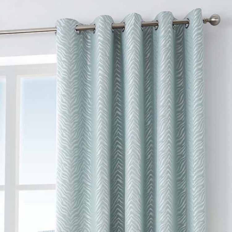 Africa Textured Fully Lined Eyelet Curtains Duck Egg Blue Tonys Textiles 